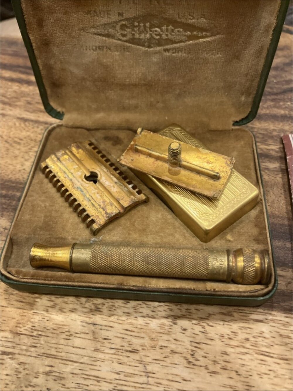 Vintage Gillette Razor In Box W/Used Blades - Picture 6 of 8